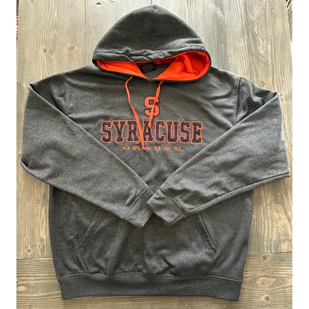 Syracuse Orange Hoodie Gray Orange‎ Kangaroo Pocket Lined Pullover Men's Size XL